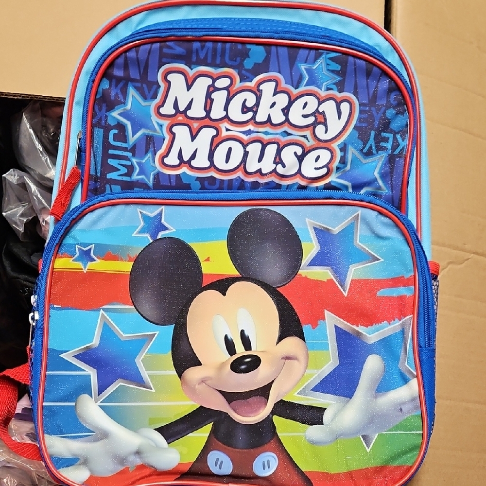Disney Mickey Mouse Kids Backpack - Blue and Red NWOT